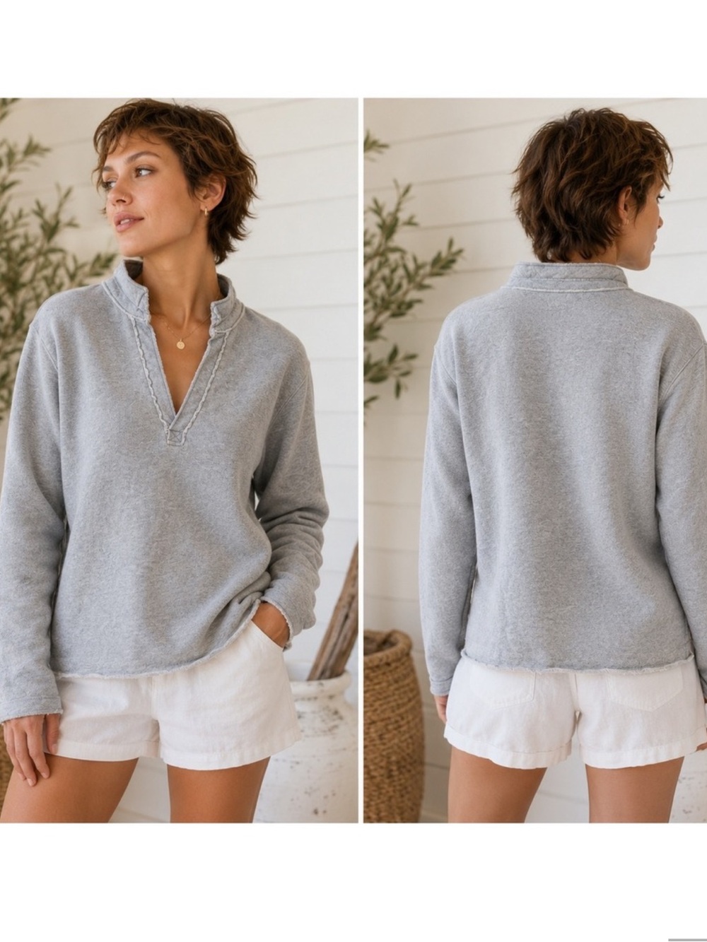 Frank & Eileen Patrick gray pullover sweatshirt Sz L